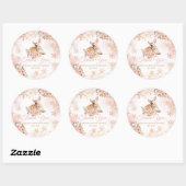 Roze winterherten zijn een meisje Baby shower Ronde Sticker (Vel)