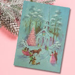 Roze  Winterkerst Feestdagenkaart<br><div class="desc">roze  roze kerstboom en kerkelijke vakantie Kaart.</div>