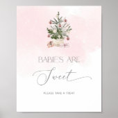 Roze winterkerstbaby's zijn lief poster (Voorkant)
