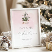 Roze winterkerstbaby's zijn lief poster