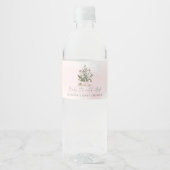 Roze winterkerstboom Water Bottle Label Waterfles Etiket (Voorkant)