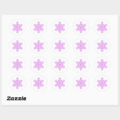  roze winterkerstsnowflake ronde sticker (Vel)