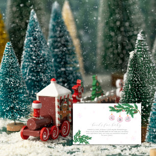 Roze winterkleding versieringen Boeken Baby Shower Informatiekaartje