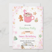 Roze winterkoekjes en cacao nodigen uit kaart (Voorkant)