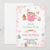 Roze winterkoekjes en cacao nodigen uit kaart (Voorkant / Achterkant)