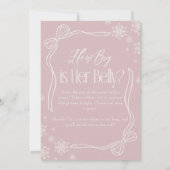 Roze winterkoket Hoe groot is haar buik Kaart (Achterkant)