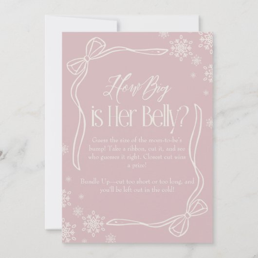 Roze winterkoket Hoe groot is haar buik Kaart (Achterkant)