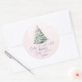 Roze winterse Baby, koude buiten baby shower Ronde Sticker (Envelop)