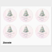 Roze winterse Baby, koude buiten baby shower Ronde Sticker (Vel)