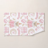 Roze winterse feestdagen kinder teddybeer bad handdoek (Handdoek)