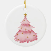 Roze winterse feestdagen kinder vakantie keramisch ornament (Achterkant)