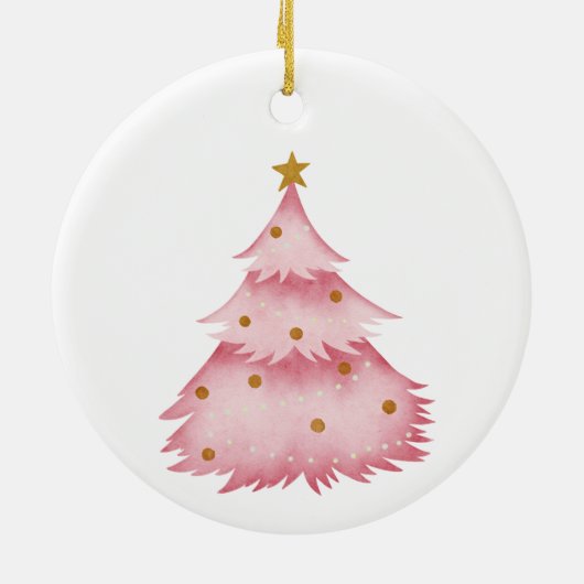 Roze winterse feestdagen kinder vakantie keramisch ornament (Achterkant)