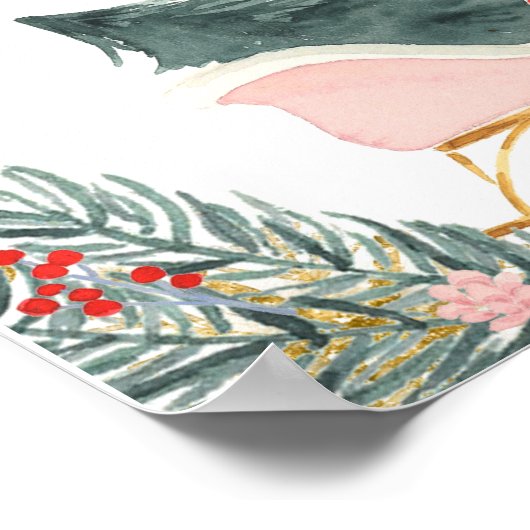 Roze winterslaapkaarten en Poster met cadeaus (Hoek)