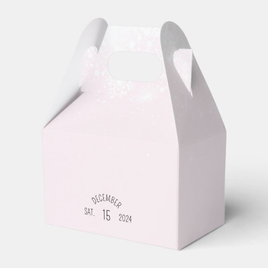 Roze Wintersneeuw Koud Buiten Baby shower Bedankdoosjes (Achterkant)