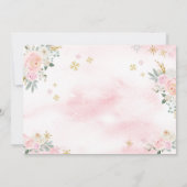 Roze wintersneeuwvlok baby shower fotouitnodiging kaart (Achterkant)