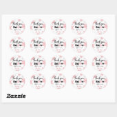Roze Wintersneeuwvlok Dank u Baby shower Ronde Sticker (Vel)