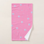 Roze wintersneeuwvlokken bad handdoek (Handdoek)