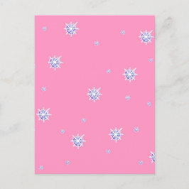 Roze wintersneeuwvlokken briefkaart