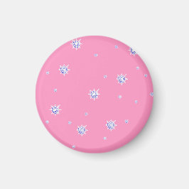 Roze wintersneeuwvlokken magneet