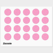 Roze wintersneeuwvlokken ronde sticker (Vel)