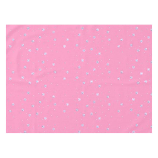 Roze wintersneeuwvlokken tafelkleed (Voorkant (Horizontaal))