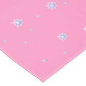 Roze wintersneeuwvlokken tafelkleed (Gekanteld)
