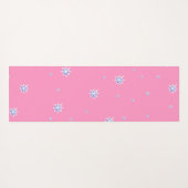 Roze wintersneeuwvlokken yogamat (Achterkant (horizontaal))
