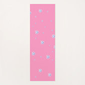 Roze wintersneeuwvlokken yogamat (Voorkant)