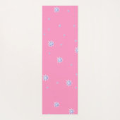 Roze wintersneeuwvlokken yogamat (Achterkant)