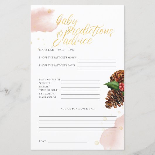 Roze wintervoorspellingen en advies van de Baby Ba (Voorkant)