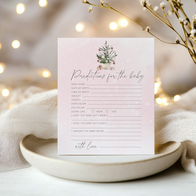 Roze wintervoorspellingen voor baby kaart (Creator heeft geüpload)