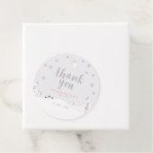 Roze winterwonderland, Girl Baby shower/Sprinkle Bedankjes Labels (In situ)