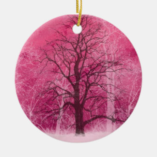 roze winterwonderland oranament keramisch ornament