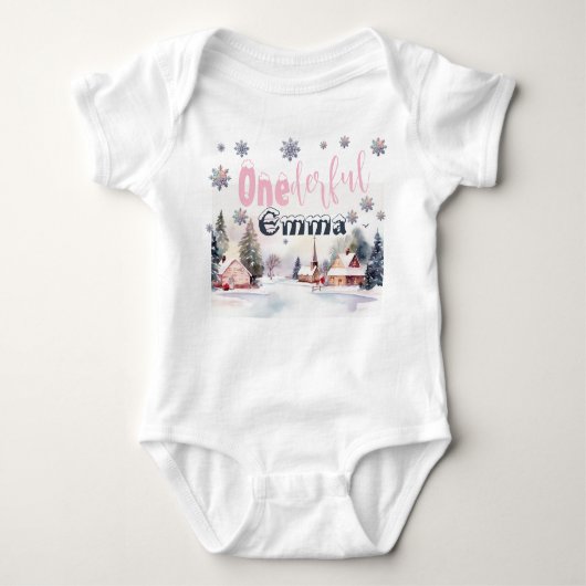 Roze Winterwonderland Wonderlijk Romper (Voorkant)