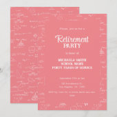 Roze wiskunde docent pensioenfeest kaart (Voorkant / Achterkant)