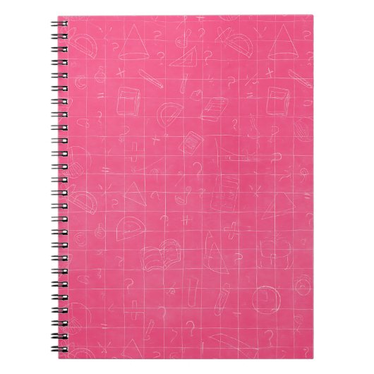 Roze Wiskunde Doodle Notitieboek (Voorkant)