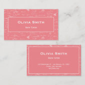 Roze Wiskunde Tutor Teacher Formula Pattern Visitekaartje (Voorkant / Achterkant)