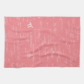 Roze wiskundige patroon theedoek (Horizontaal)