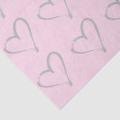 Roze Wispelturige Hartjes Tissuepapier (Detail)