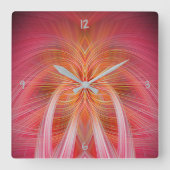 Roze Wispers Square Wall klok (Voorkant)