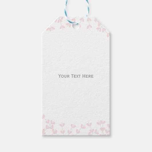 Roze wispy Rustic Vine Elegant Vrijgezellenfeest F Cadeaulabel (Voorkant)