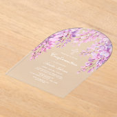Roze Wisteria bevestiging Acryl Uitnodigingen (Laagn)