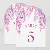 Roze Wisteria Boog Tafelnummer (Voorkant / Achterkant)