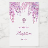 Roze Wisteria Doop Klein Wijn Etiket (Enkel label)