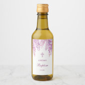 Roze Wisteria Doop Klein Wijn Etiket (Voorkant)