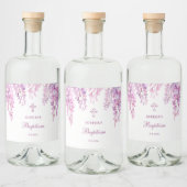Roze Wisteria Doop Likeurfles Etiket (Flessen)