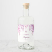 Roze Wisteria Doop Likeurfles Etiket (Voorkant)