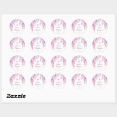 Roze Wisteria Doop Ronde Sticker (Vel)