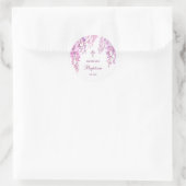 Roze Wisteria Doop Ronde Sticker (Tas)