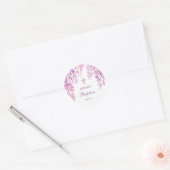Roze Wisteria Doop Ronde Sticker (Envelop)